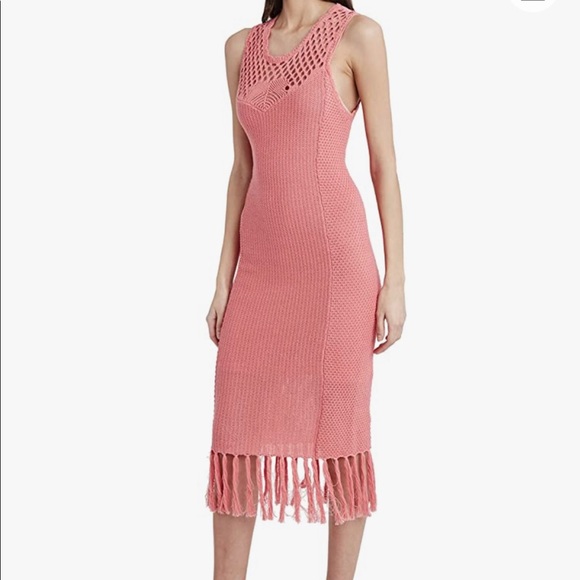 BCBGMAXAZRIA Women's Crochet and Tassel Midi Sweater Dress - VITA - size XS - Picture 2 of 7